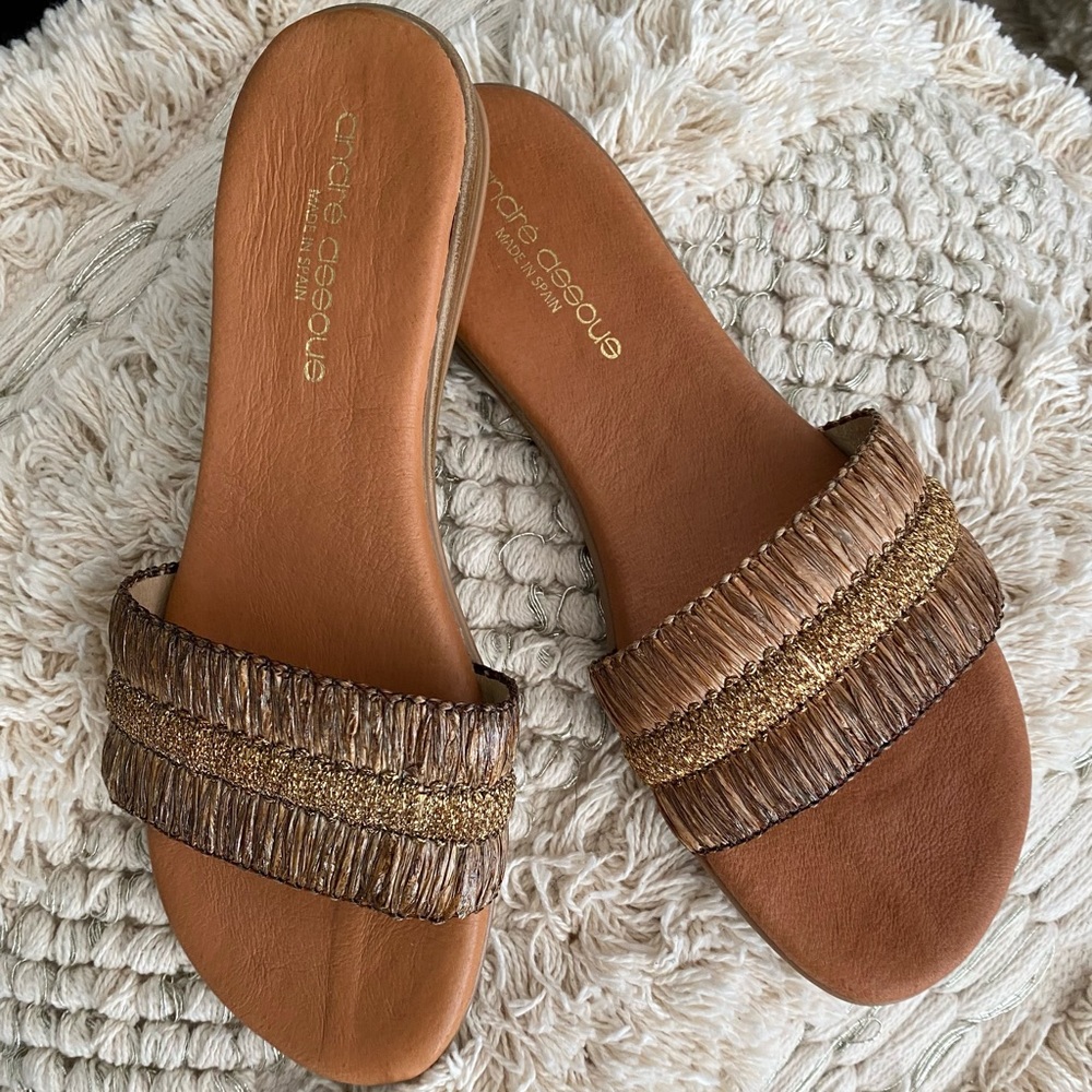$110 ANDRE ASSOUS ISABELLA SLIDE SANDALS